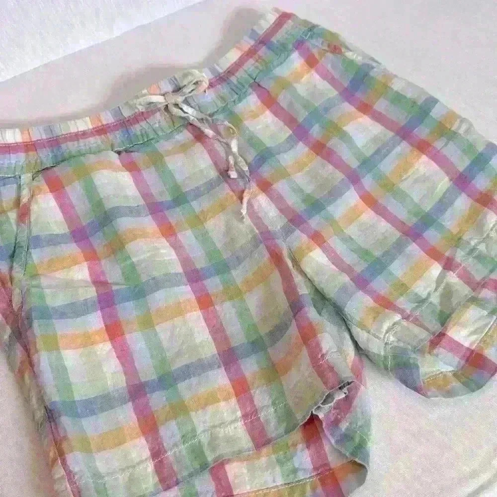 Tommy Bahama 100% Linen Multicolored Shorts with Drawstring Women’s Size Small